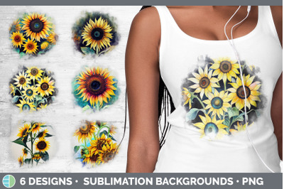 Sunflowers Background | Grunge Sublimation Backgrounds
