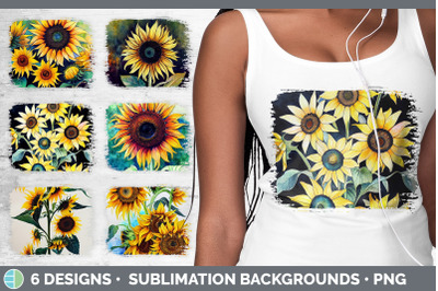 Sunflowers Distressed Sublimation Background Panel