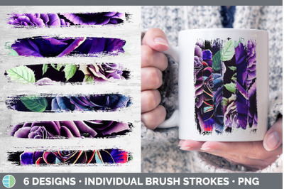 Purple Roses Brush Strokes PNG | Sublimation Designs