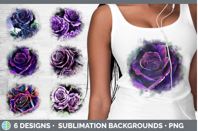 Purple Roses Background | Grunge Sublimation Backgrounds