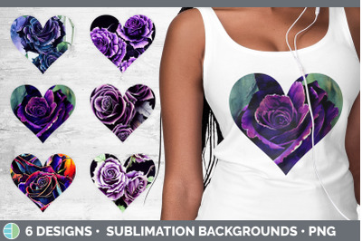 Purple Roses Hearts Clipart