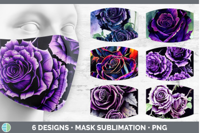 Purple Roses Mask | Sublimation Bundle Face Mask Designs