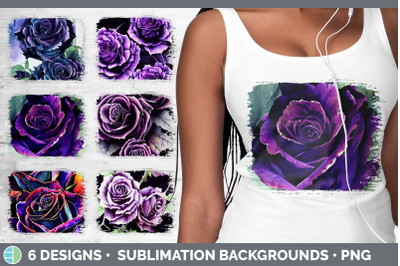 Purple Roses Distressed Sublimation Background Panel