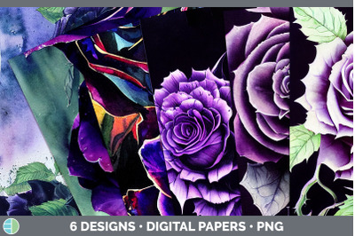 Purple Roses Backgrounds | Digital Scrapbook Papers