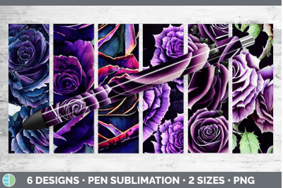 Purple Roses Pen Wraps | Epoxy Sublimation Bundle