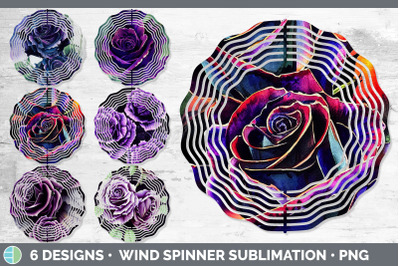 Purple Roses Wind Spinner | Sublimation Designs Bundle