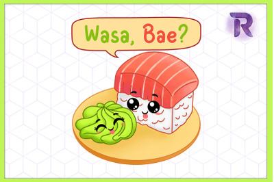 Wasa-babe Cute Wasabi Sushi Couple