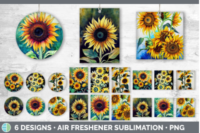 Sunflowers Air Freshener | Sublimation Designs Bundle