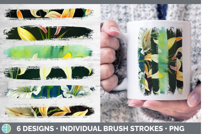 Lilies Brush Strokes PNG | Sublimation Designs