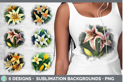 Lilies Background | Grunge Sublimation Backgrounds