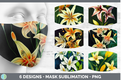 Lilies Mask | Sublimation Bundle Face Mask Designs