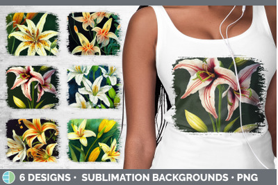 Lilies Distressed Sublimation Background Panel