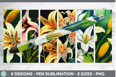 Lilies Pen Wraps | Epoxy Sublimation Bundle