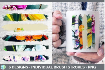 Orchids Brush Strokes PNG | Sublimation Designs