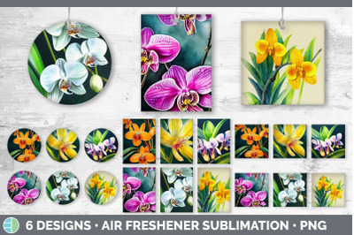 Orchids Air Freshener | Sublimation Designs Bundle