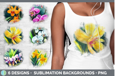 Orchids Background | Grunge Sublimation Backgrounds
