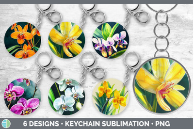 Orchids Keychain Bundle | Keyring Sublimation Designs