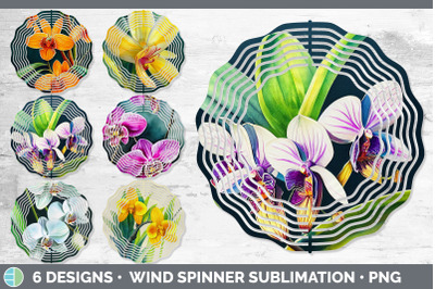 Orchids Wind Spinner | Sublimation Designs Bundle