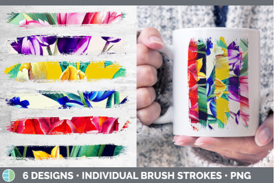 Tulips Brush Strokes PNG | Sublimation Designs