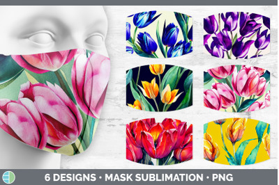 Tulips Mask | Sublimation Bundle Face Mask Designs