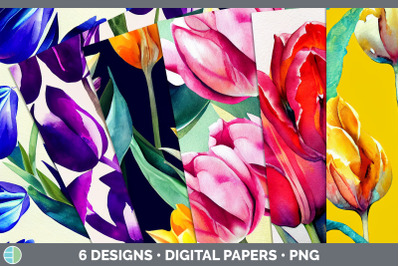 Tulips Backgrounds | Digital Scrapbook Papers