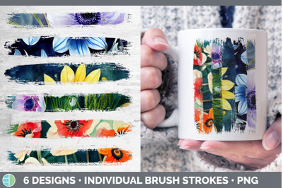 Anemones Brush Strokes PNG | Sublimation Designs