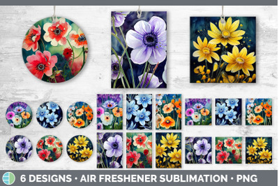 Anemones Air Freshener | Sublimation Designs Bundle