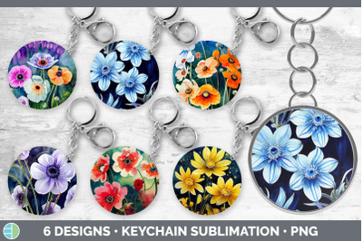 Anemones Keychain Bundle | Keyring Sublimation Designs