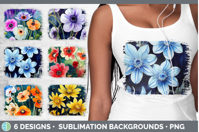 Anemones Distressed Sublimation Background Panel