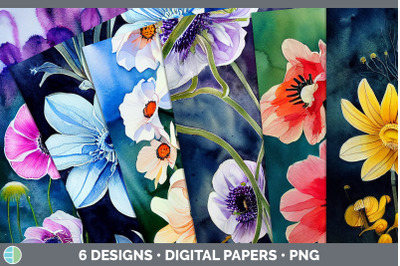 Anemones Backgrounds | Digital Scrapbook Papers