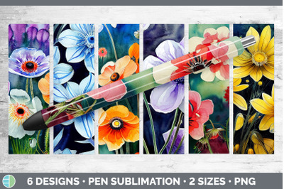 Anemones Pen Wraps | Epoxy Sublimation Bundle