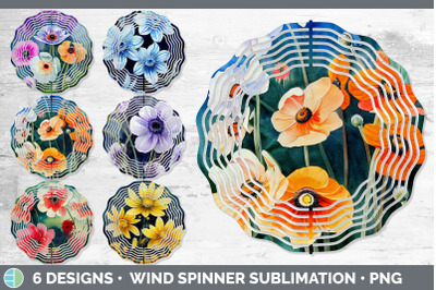 Anemones Wind Spinner | Sublimation Designs Bundle