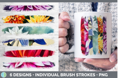 Dahlias Brush Strokes PNG | Sublimation Designs