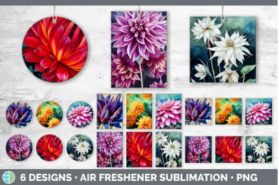 Dahlias Air Freshener | Sublimation Designs Bundle