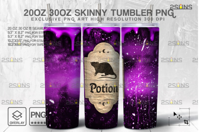20oz Purple Spooky Potion Skinny Tumbler Design