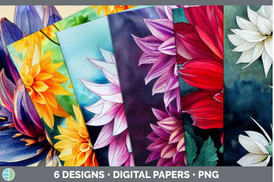 Dahlias Backgrounds | Digital Scrapbook Papers