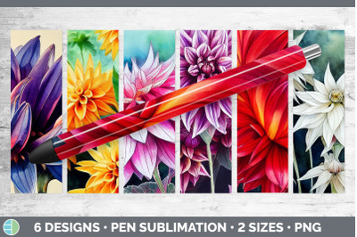 Dahlias Pen Wraps | Epoxy Sublimation Bundle