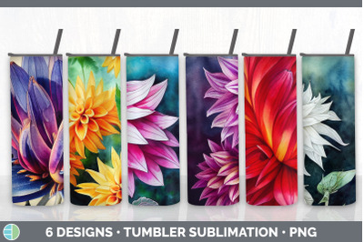 Dahlias Tumbler Sublimation Bundle