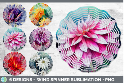 Dahlias Wind Spinner | Sublimation Designs Bundle