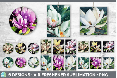 Magnolias Air Freshener | Sublimation Designs Bundle