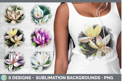 Magnolias Background | Grunge Sublimation Backgrounds