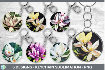 Magnolias Keychain Bundle | Keyring Sublimation Designs