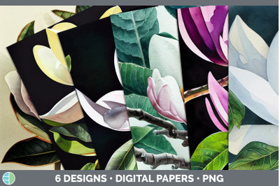 Magnolias Backgrounds | Digital Scrapbook Papers