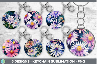 Asters Keychain Bundle | Keyring Sublimation Designs