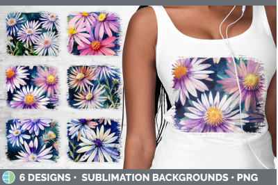 Asters Distressed Sublimation Background Panel