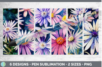 Asters Pen Wraps | Epoxy Sublimation Bundle