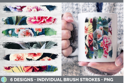 Carnations Brush Strokes PNG | Sublimation Designs