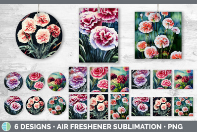 Carnations Air Freshener | Sublimation Designs Bundle