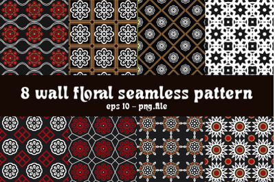 Wall floral seamless pattern