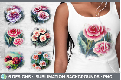 Carnations Background | Grunge Sublimation Backgrounds
